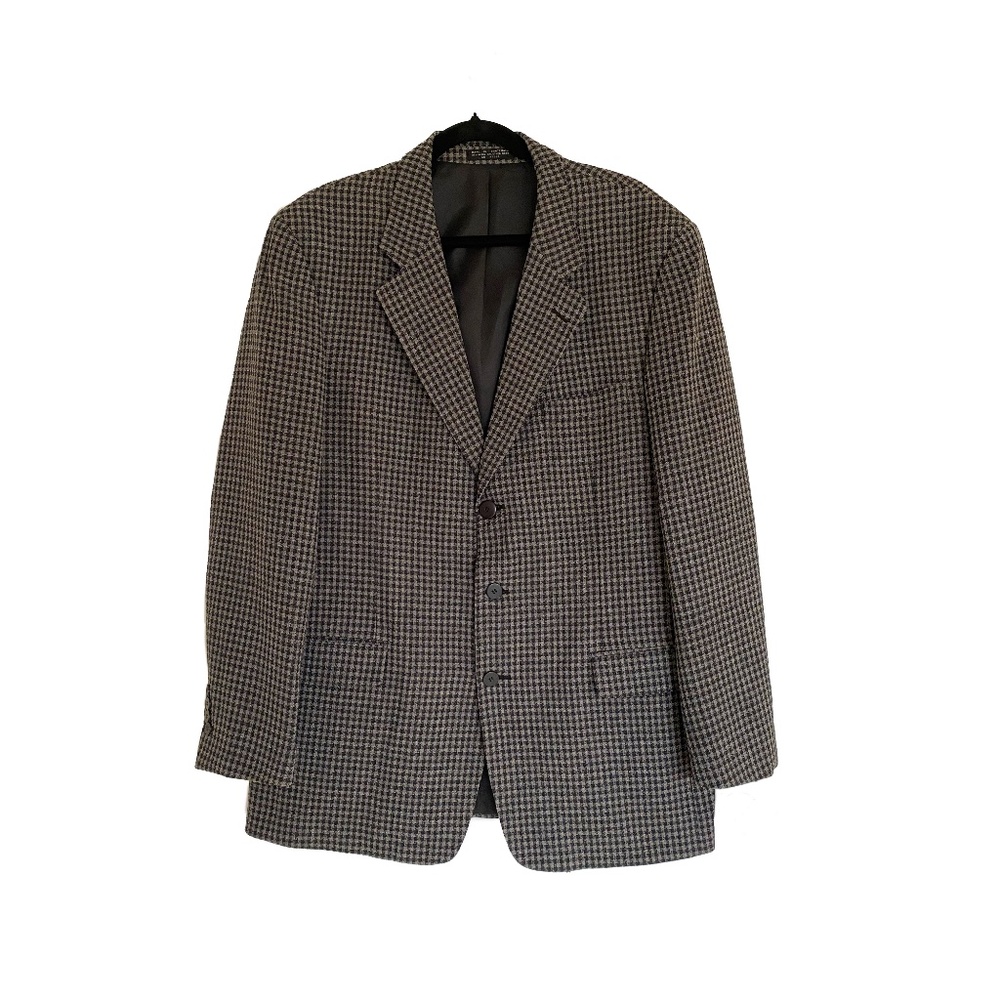 ALBERT NIPON Houndstooth Wool Blazer Jacket Size … - image 1